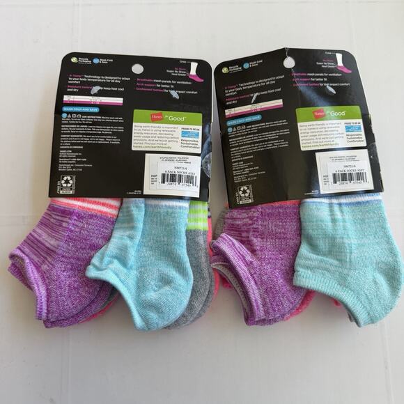 New HANES (12 Pair) Premium Performance No Show X-temp Socks Girls Size 4-10 - Picture 2 of 6